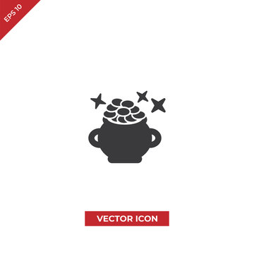 Pot full gold vector icon