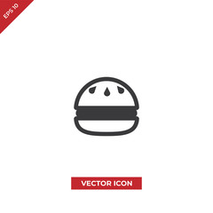 Hamburger sesame seeds vector icon