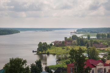 Myshkin, Russia - July 8, 2013: View of the streets of the old Russian city