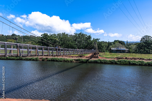 Hanapepe Swinging Bridge In Kauai Hawaii Stock Photo And