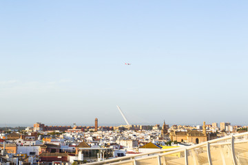 View from the Metropol Parasol over the rooftops of Seville onto the cathedral