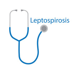 Leptospirosis word and stethoscope icon- vector illustration