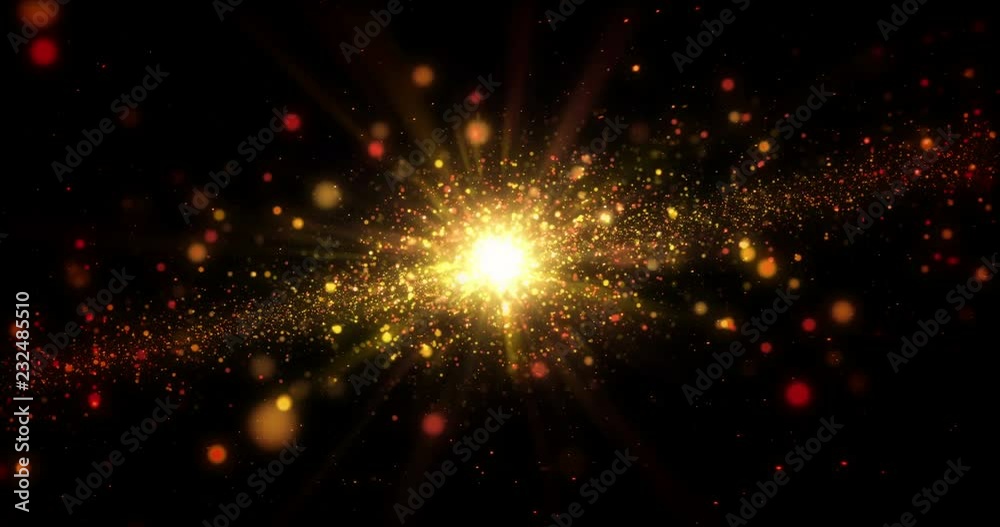 Wall mural gold galaxy abstract background. universe exploration concept endless and loopable animation.