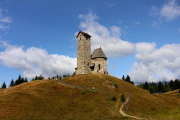 Fototapeta premium the medieval church of San Vigilio on Monte San Vigilio