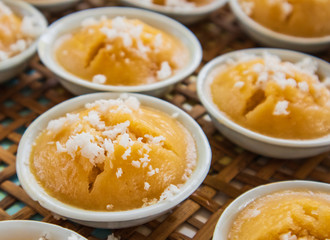 thai toddy palm cake sweet taste delicious.
