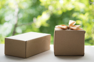 Brown recycled paper gift box