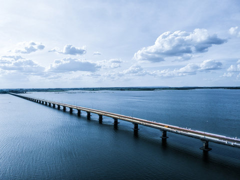 Thep Sada Bridge the Deja Vu Bridge is a 2-lane reinforced concrete bridge across Lam Pao Dam at Kalasin,Thailand.