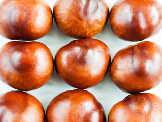 Chestnuts on a white.