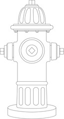  red fire hydrant   vector illustration   lining draw