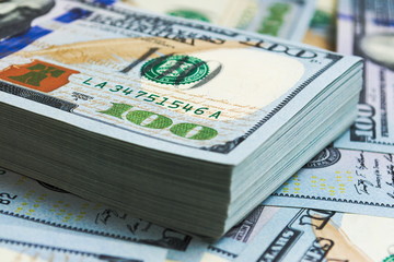 A stack of 100 dollar bills