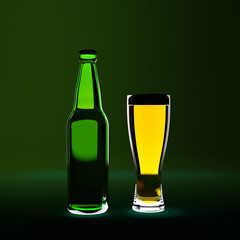 bottle and glass of beer
