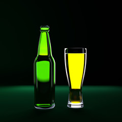 bottle and glass of beer