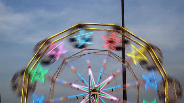 Ferris wheel in theme park.
