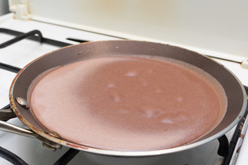 Evaporation of moisture from chocolate dough