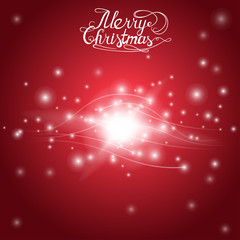 Christmas red texture with bright lights and lines. New year background