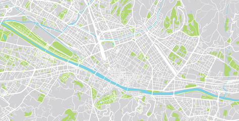 Urban vector city map of Florence, Italy