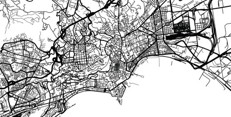 Urban vector city map of Naples, Italy