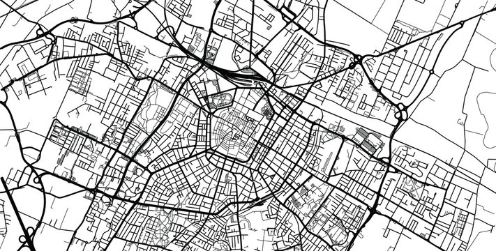 Urban vector city map of Modena, Italy