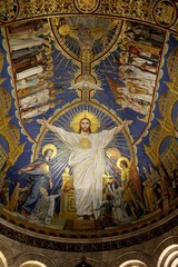Interior of the Sacré-Cœur, mosaic, Basilica of the Sacred Heart of Paris, paris, Roman Catholic, church, cathedral, religion, architecture, catholic, christ, 