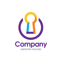 creative simple keyhole colorful on white background logo vector. keyhole illustration for logo © krustovin