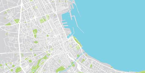 Urban vector city map of Palermo, Italy