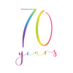 Brush calligraphy No 70 with rainbow gradient