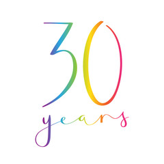 Brush calligraphy No 30 with rainbow gradient