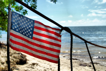 Coming To America, Flag left by immigrants in the Florida Keys