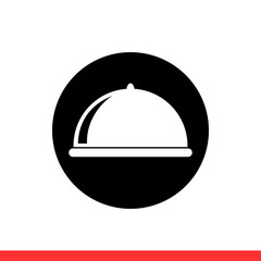 Food cover icon, lunch symbol. Vector illustration