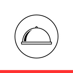 Food cover icon, lunch symbol. Vector illustration