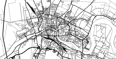 Urban vector city map of Pisa, Italy