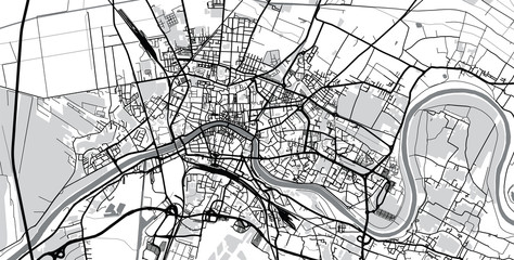 Urban vector city map of Pisa, Italy