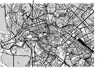 Fototapeta na wymiar Urban vector city map of Rome, Italy