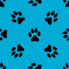 Seamless pattern with dog tracks. Vector illustration.
