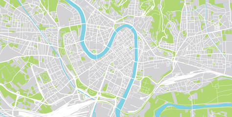 Urban vector city map of Verona, Italy