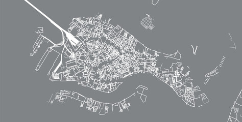 Urban vector city map of Venice, Italy