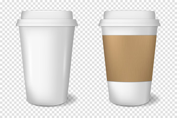 white paper cup isolated on transparent background