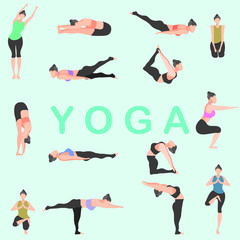 yoga pose fitness girl gym energy vector illustration
