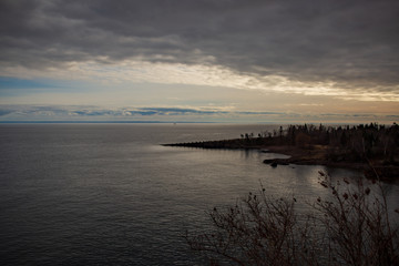 Lake Superior landscape of the water and shore