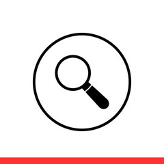 Search icon, magnifying symbol. Vector illustration