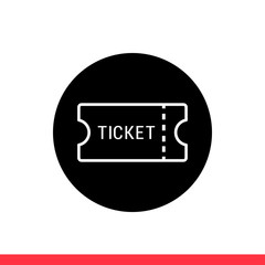 Ticket icon, vector illustration