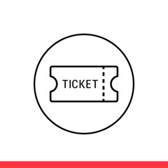 Ticket icon, vector illustration