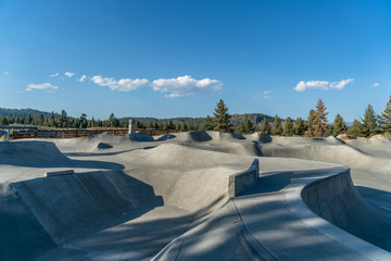 Mammoth Lakes Skate Park on a summer day