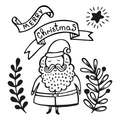 Christmas greeting card with Santa Claus