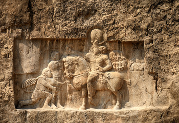 Fototapeta premium Ancient Persian royal tombs of King Darius and Xerxes, Naqs-e Rostam, Iran