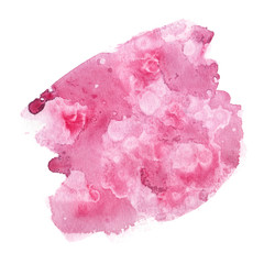 Light pink stain painted in watercolor on clean white background