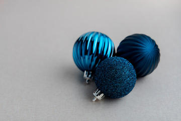 Round Blue Holiday Ornaments 