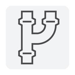Pipe icon and flange fitting for pipeline connection with valve and other pipe. For transportation liquid or gas i.e.crude, oil, natural gas, sewage, wastewater. Also for plumbing and irrigation.
