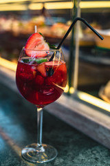 sangria in the glass