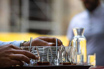 tea glasses on the table